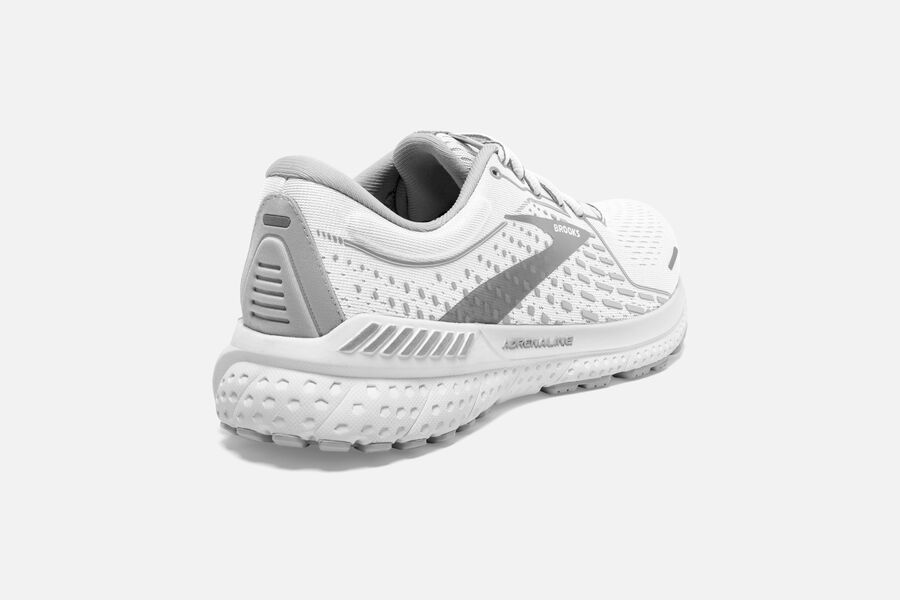 Brooks Adrenaline GTS 21 Road Running Shoes Womens - White/Grey - SZLYE-1976